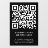 QR-code | Zwarte Moderne, eenvoudige zakendoen Raamsticker (Vel)