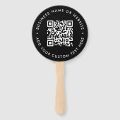 QR-code | Zwarte Moderne, minimalistische stijlvol Handwaaier (Achterkant)