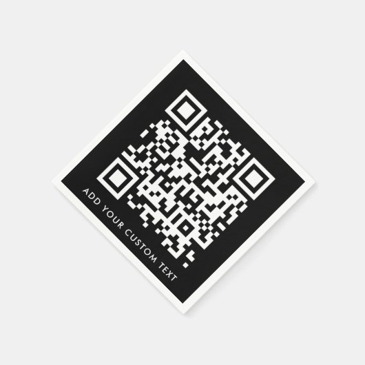 QR-code | Zwarte, stijlvolle, moderne minimalistis Servet (Hoek)