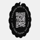 QR-code | Zwarte zakelijke moderne Kerstmis Ornament Kaart (Rechts)