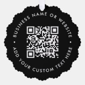 QR-code | Zwarte zakelijke moderne Kerstmis Ornament Kaart (Voorkant)