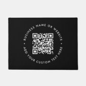 QR-code | Zwarte Zaken Modern Minimale Welkom Deurmat (Voorkant)