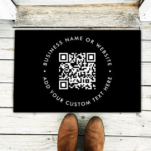 QR-code Zwarte Zaken Modern Minimale Welkom Deurmat