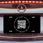 QR-code | Zwarte Zaken Moderne begrotingsronde Nummerplaat<br><div class="desc">Een eenvoudige sjabloon van het bord van de douane zwarte QR codevergunning in een moderne minimalistische stijl die gemakkelijk met uw code QR,  bedrijfsnaam of website en douanetekst kan worden bijgewerkt,  bijvoorbeeld scan me aan.. #QRcode #business</div>