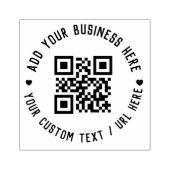 QR-code | Zwarte Zaken Moderne begrotingsronde Rubberstempel (Afrduk)