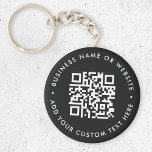 QR-code | Zwarte Zaken Moderne begrotingsronde Sleutelhanger<br><div class="desc">Een eenvoudige sjabloon van de sleutelhanger van de code QR van de douanegrootte in een moderne minimalistische stijl die gemakkelijk met uw code QR, bedrijfsnaam of website en douanetekst kan worden bijgewerkt, bijvoorbeeld scan me aan.. #QRcode #sleutelhanger #business.</div>
