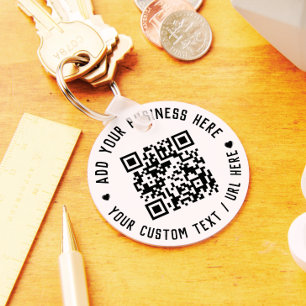 QR-code   Zwarte Zaken Moderne begrotingsronde Sleutelhanger