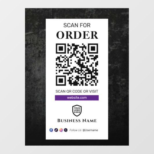 QR-codeaftasten aan orde | Restaurant Café Raamsticker (Vel)