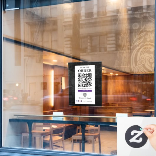 QR-codeaftasten aan orde | Restaurant Café Raamsticker (Cafe Raam)