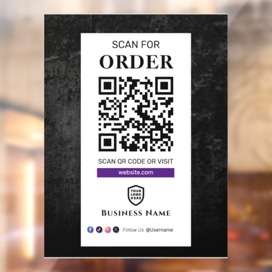 QR-codeaftasten aan orde | Restaurant Café Raamsticker (Vel 2)