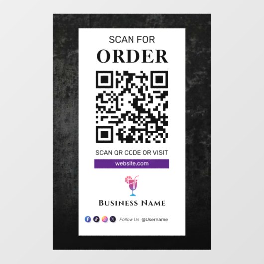 QR-codeaftasten aan orde | Restaurant Café Raamsticker (Vel)