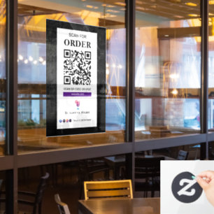 QR-codeaftasten aan orde Restaurant Café Raamsticker