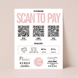 QR-codeaftasten om Betalingsteken te betalen Venmo Poster