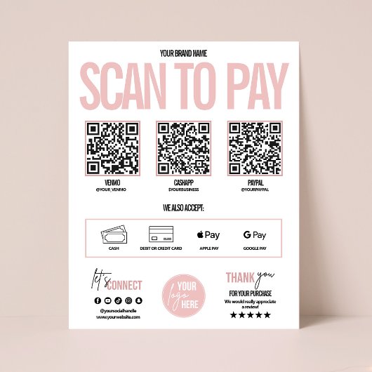 QR-codeaftasten om Betalingsteken te betalen Venmo Poster
