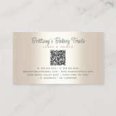 QR-codebakkerij Blush roze Cake Glitter Drivers Go Visitekaartje (Achterkant)