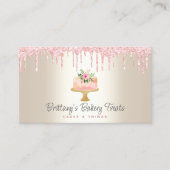 QR-codebakkerij Blush roze Cake Glitter Drivers Go Visitekaartje (Voorkant)