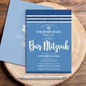 QR-codebalk Mitswa Blue Silver Tallit Bold Script Kaart