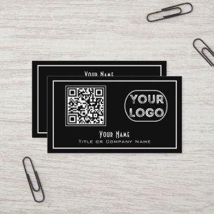 QR-codebedrijf Logo Black Minimalist Visitekaartje