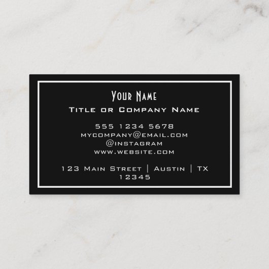 QR-codebedrijf Logo Black Minimalist Visitekaartje (Achterkant)