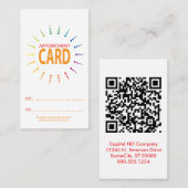 qr codebenoeming regenbowBurst Afsprakenkaartje (Voorkant / Achterkant)