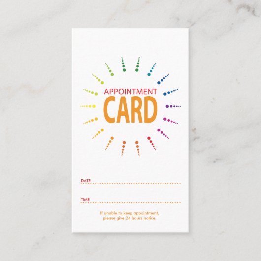 qr codebenoeming regenbowBurst Afsprakenkaartje (Voorkant)