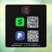 QR-codebetaling | CashApp Paypal Scan om te betale Raamsticker (Vel 3)