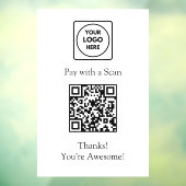 QR-codebetaling | Contactloos logo-displaybord Raamsticker (Vel 3)
