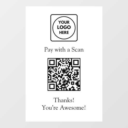 QR-codebetaling | Contactloos logo-displaybord Raamsticker (Vel)