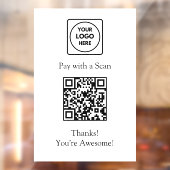 QR-codebetaling | Contactloos logo-displaybord Raamsticker (Vel 2)