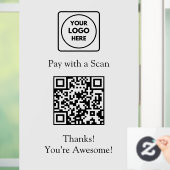 QR-codebetaling | Contactloos logo-displaybord Raamsticker (Huis)