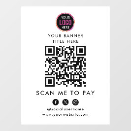 QR-codebetaling | Scan om Bedrijfslogo te betalen Raamsticker