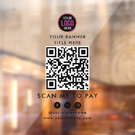 QR-codebetaling | Scan om het bedrijfslogo te beta Raamsticker