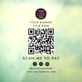 QR-codebetaling | Scan om het bedrijfslogo te beta Raamsticker (Vel 3)