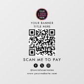 QR-codebetaling | Scan om het bedrijfslogo te beta Raamsticker (Vel)