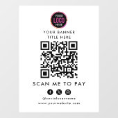 QR-codebetaling | Scan om het bedrijfslogo te beta Raamsticker (Vel)