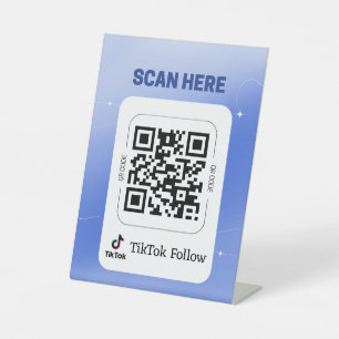 QR-codebord 'Volg ons op TikTok' Bekijk onze vid Reclamebord Met Voetstuk