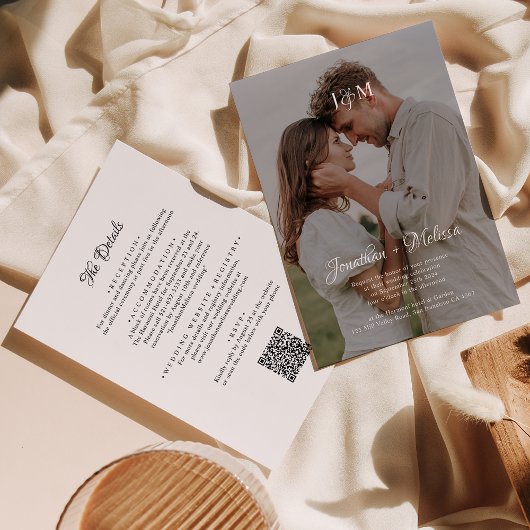 QR-codebudget in één monogram overlay Weddenschap Kaart