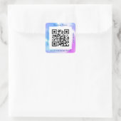 QR-codebus. Naam Website Promo, Iridescent Vs 4 Vierkante Sticker (Tas)