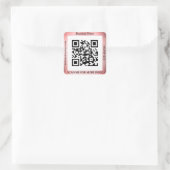 QR-codebus. Naam Website Promo, Pensed Roos Gold Vierkante Sticker (Tas)