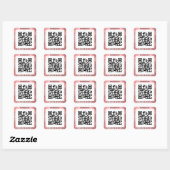 QR-codebus. Naam Website Promo, Pensed Roos Gold Vierkante Sticker (Vel)