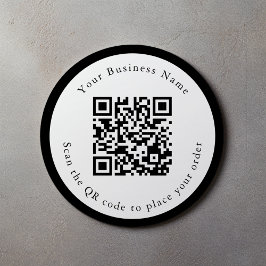 QR-codecafé/sticker van het bedrijfstabelmenu Ronde Sticker