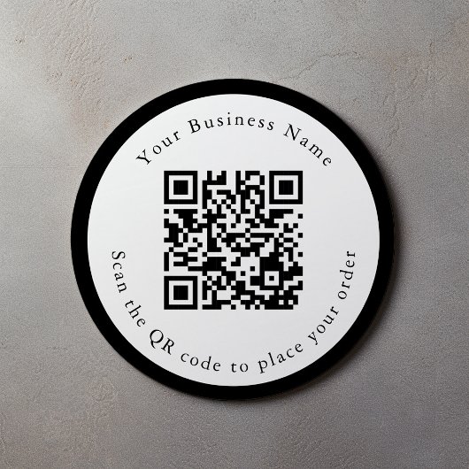 QR-codecafé/sticker van het bedrijfstabelmenu Ronde Sticker