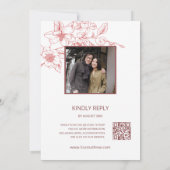 QR-codefoto | Dusty Roze Wit Bruiloft Kaart (Achterkant)