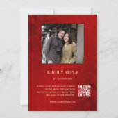 QR-codefoto | Rood Gouden Chinese Bruiloft Kaart (Achterkant)