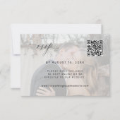 QR-codefoto RSVP elegante bruiloft RSVP-kaart Kaartje (Voorkant)