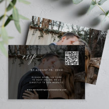 QR-codefoto RSVP elegante bruiloft RSVP-kaart