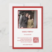 QR-codefoto | Witte rode Chinese bruiloft Kaart (Achterkant)