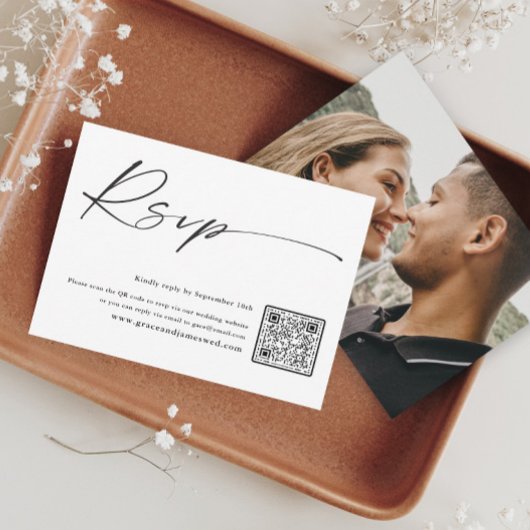 QR-codefoto zwart-wit RSVP Kaartje