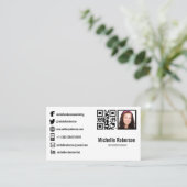 QR-codefoto's en pictogrammen voor sociale media Visitekaartje (Staand voorkant)
