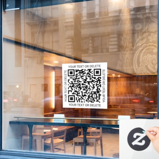 QR-codegenerator Eenvoudig Modern Zwart en Wit Raamsticker (Cafe Raam)
